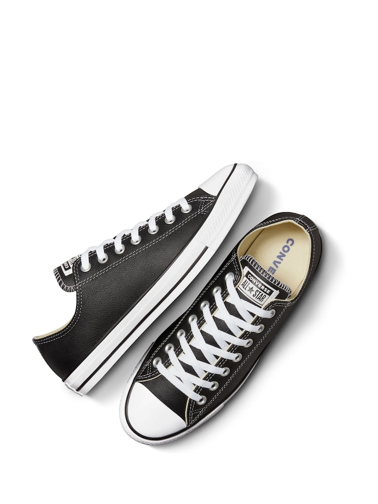 Converse Black Leather Chuck Taylor All Star Low Trainers - Image 12 of 21