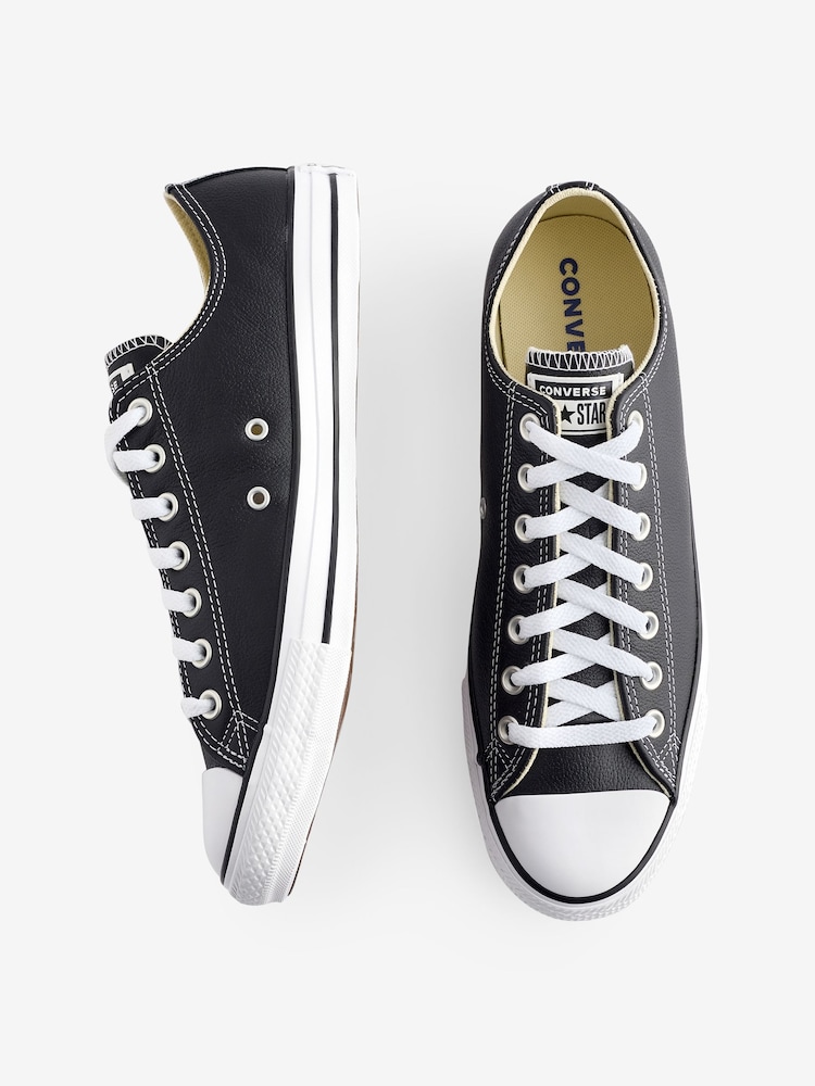 Converse Black Leather Chuck Taylor All Star Low Trainers - Image 17 of 21