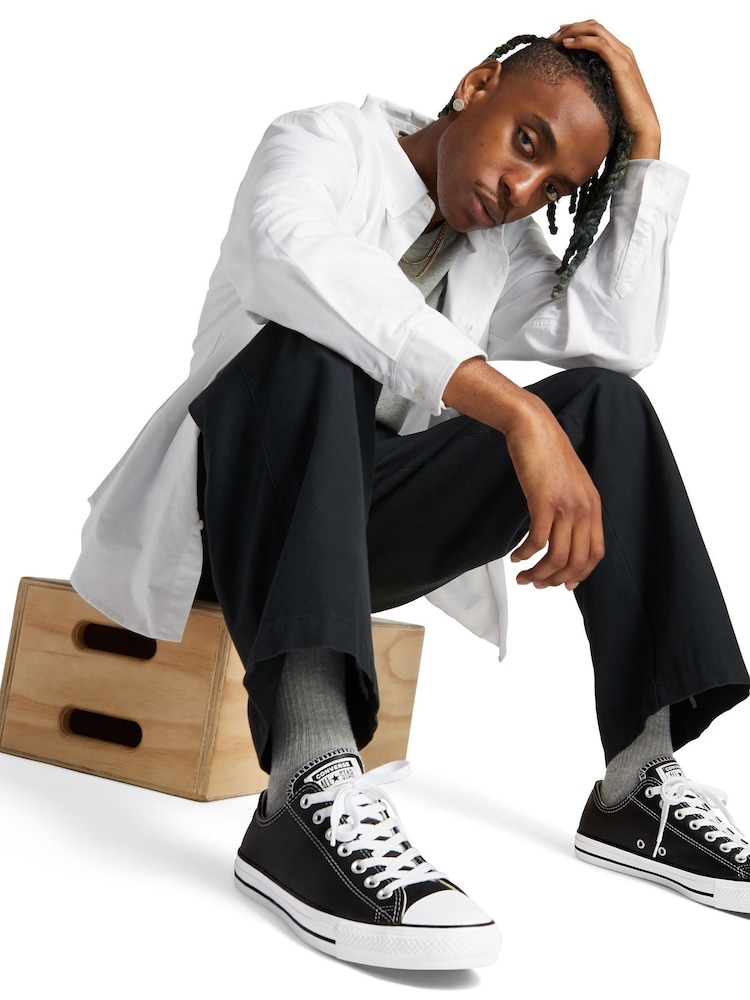 Converse Black Leather Chuck Taylor All Star Low Trainers - Image 2 of 21