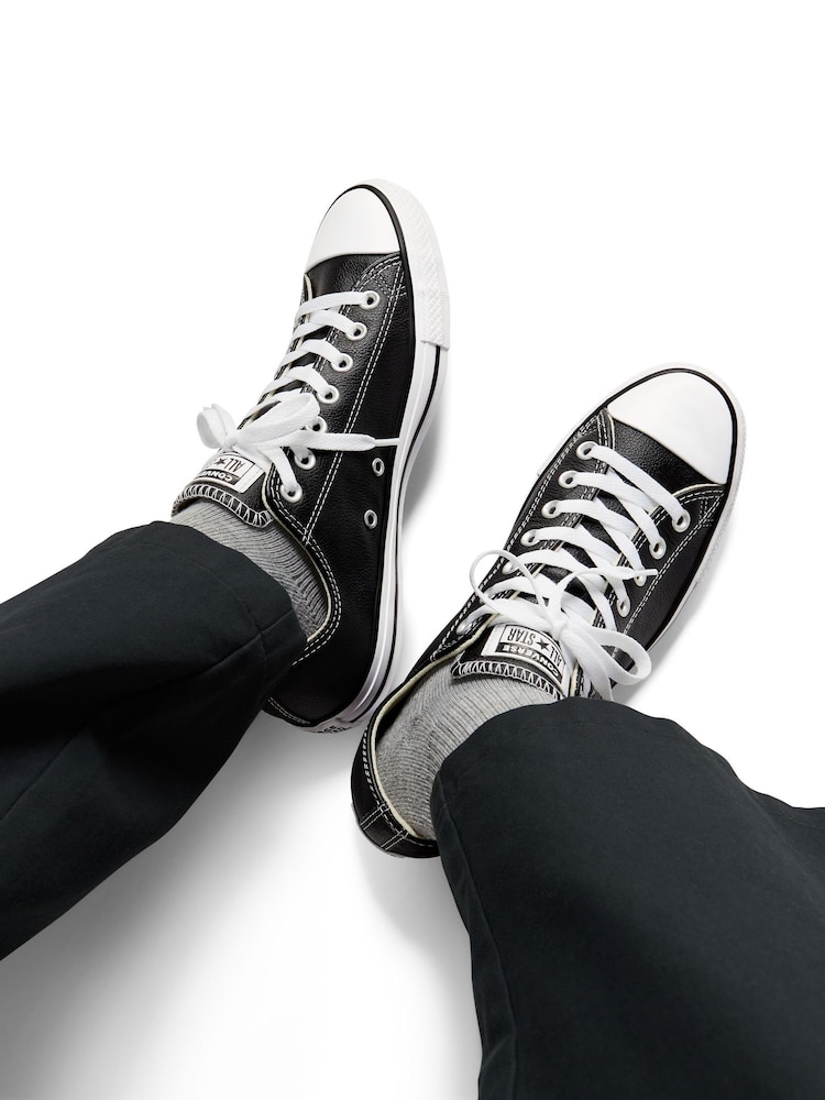 Converse Black Leather Chuck Taylor All Star Low Trainers - Image 3 of 21