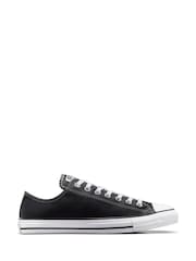 Converse Black Leather Chuck Taylor All Star Low Trainers - Image 7 of 21