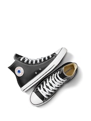 Converse Black Leather Chuck Taylor All Star High Top Trainers - Image 10 of 11