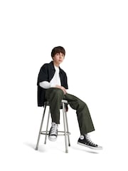 Converse Black Leather Chuck Taylor All Star High Top Trainers - Image 2 of 11