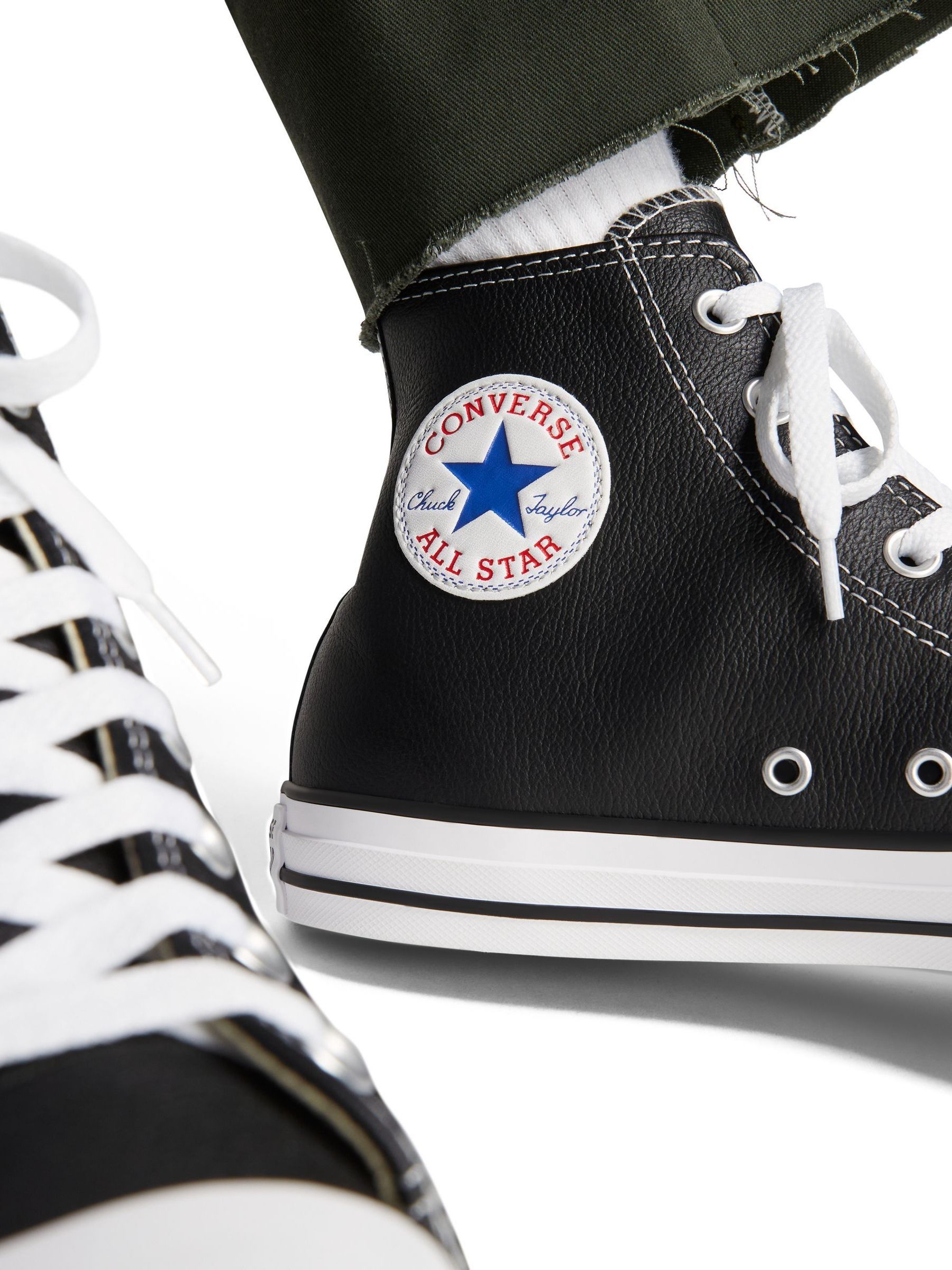 Buy Converse Black Leather Chuck Taylor All Star High Top Trainers from Next USA