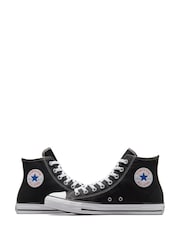 Converse Black Leather Chuck Taylor All Star High Top Trainers - Image 8 of 11