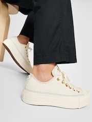 Converse Cream/White Chuck Taylor All Star Lift Trainers - Image 10 of 10