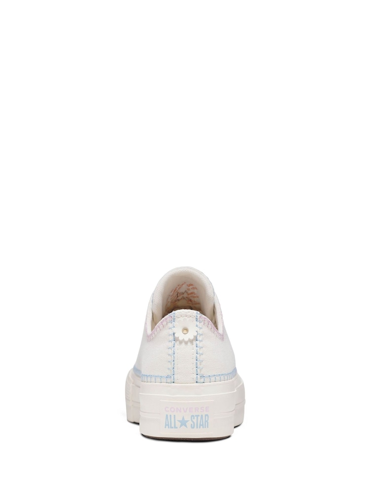 Converse Cream/White Chuck Taylor All Star Lift Trainers - Image 5 of 10