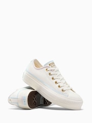 Converse Cream/White Chuck Taylor All Star Lift Trainers - Image 6 of 10