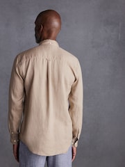 Neutral Standard Collar Signature 100% Linen Long Sleeve Shirt - Image 3 of 8