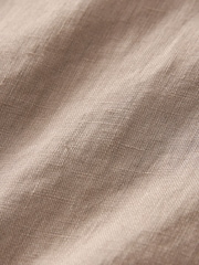 Neutral Standard Collar Signature 100% Linen Long Sleeve Shirt - Image 8 of 8