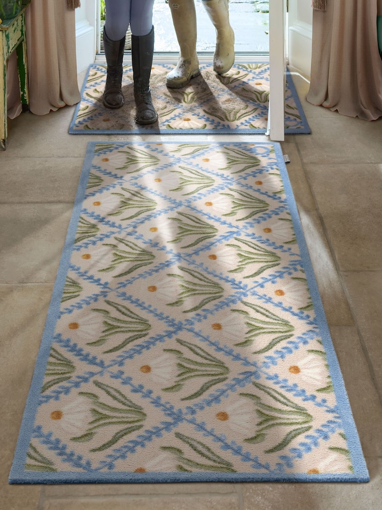 Hug Rug Beige Daisy Trellis Runner - Image 1 of 4 Hug Rug Beige Daisy Trellis Runner - Image 1 of 4
