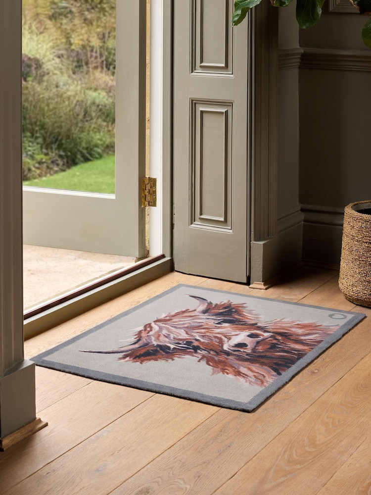 Hug Rug Beige Heritage Highland Cow Doormats - Image 1 of 4 Hug Rug Beige Heritage Highland Cow Doormats - Image 1 of 4