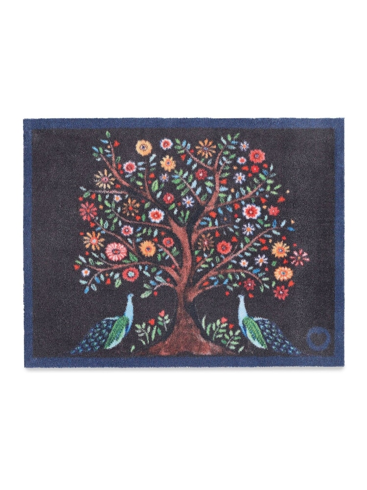 Hug Rug Navy Tree of Life Doormat - Image 2 of 4 Hug Rug Navy Tree of Life Doormat - Image 2 of 4