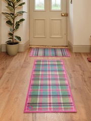 Hug Rug Pink Green Tartan Doormat - Image 1 of 5