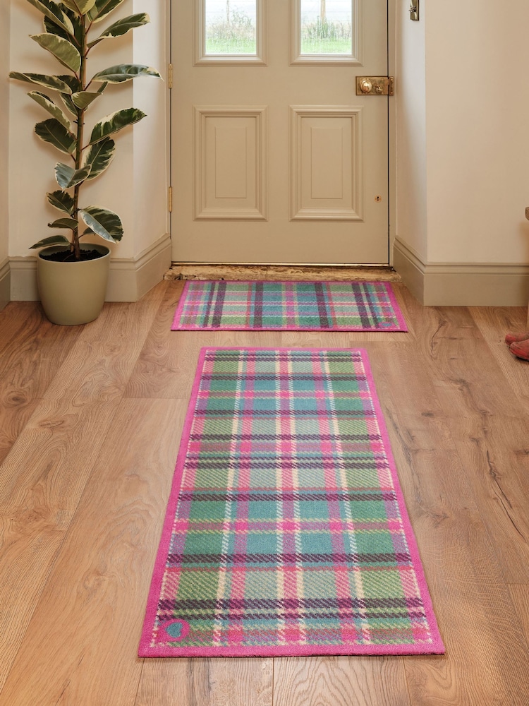 Hug Rug Pink Green Tartan Doormat - Image 1 of 5 Hug Rug Pink Green Tartan Doormat - Image 1 of 5