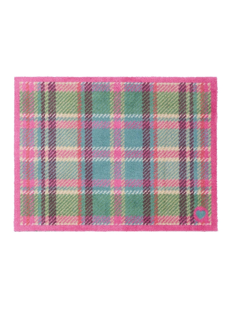 Hug Rug Pink Green Tartan Doormat - Image 2 of 5 Hug Rug Pink Green Tartan Doormat - Image 2 of 5