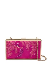 Sara Miller Velvet Clutch Elegant Bird - Image 1 of 5