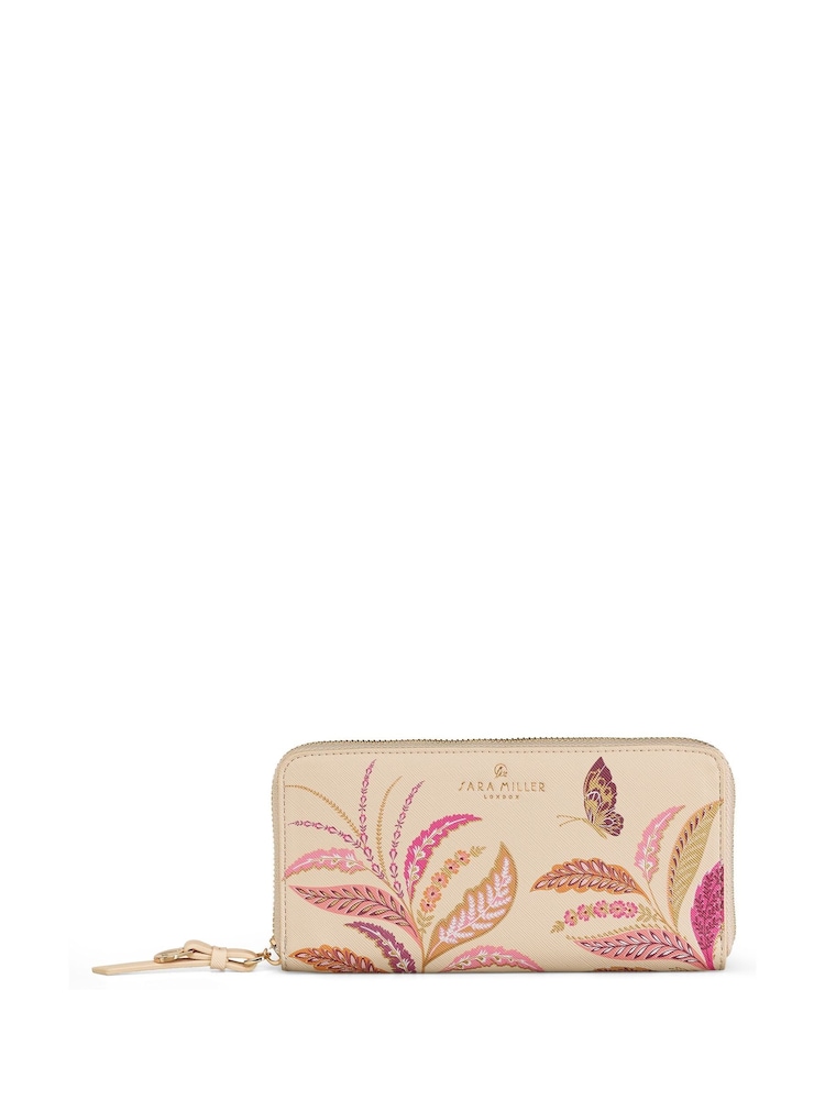 Sara Miller Pink Large Zip Fern Garden Purse - Image 1 of 3 Sara Miller Pink Large Zip Fern Garden Purse - Image 1 of 3