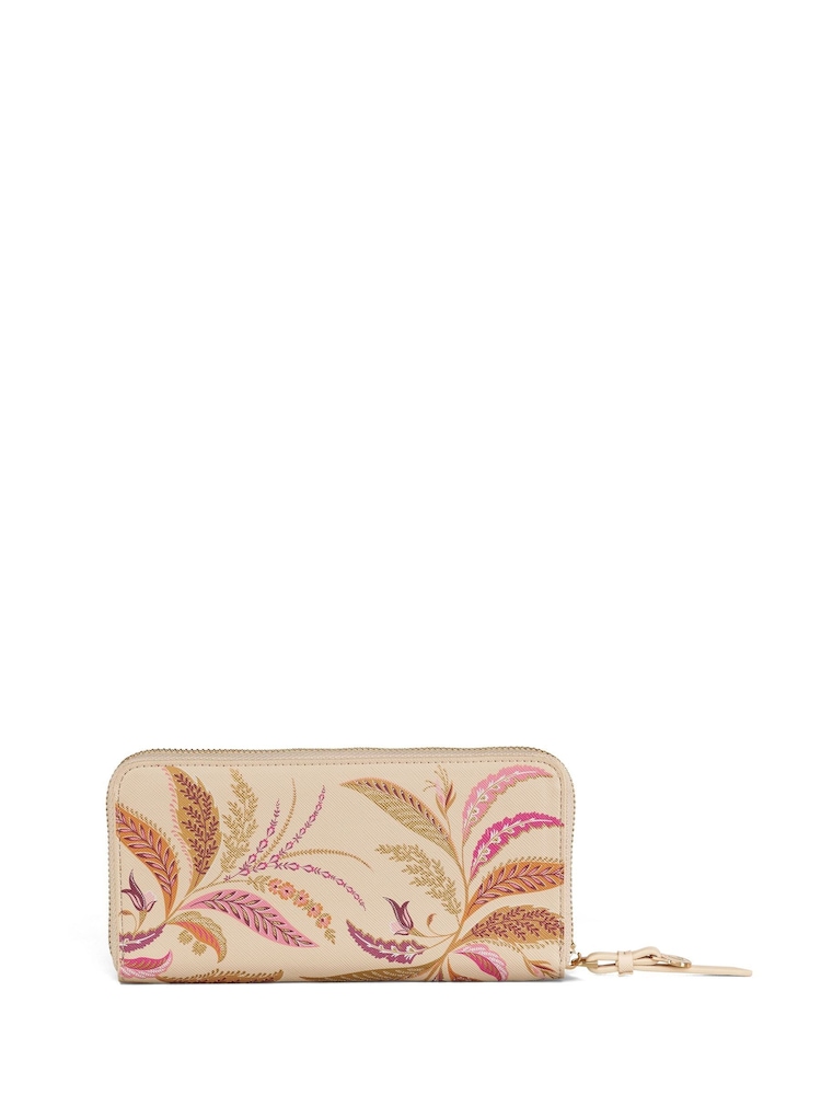Sara Miller Pink Large Zip Fern Garden Purse - Image 2 of 3 Sara Miller Pink Large Zip Fern Garden Purse - Image 2 of 3