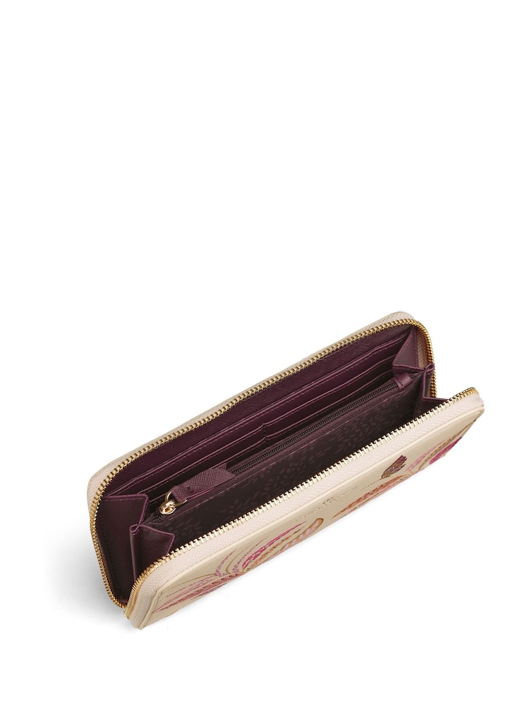 Sara Miller Pink Large Zip Fern Garden Purse - Image 3 of 3 Sara Miller Pink Large Zip Fern Garden Purse - Image 3 of 3