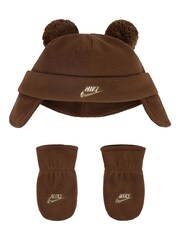 Nike Brown/Gold Infant Pom Pom Trapper Hat 12-24 Months - Image 1 of 3