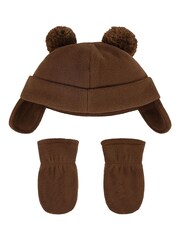 Nike Brown/Gold Infant Pom Pom Trapper Hat 12-24 Months - Image 2 of 3