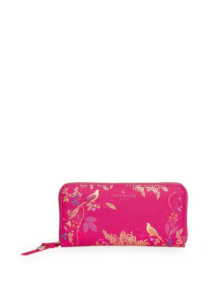 Sara Miller Pink Large Zip Fern Garden Purse - Image 1 of 4