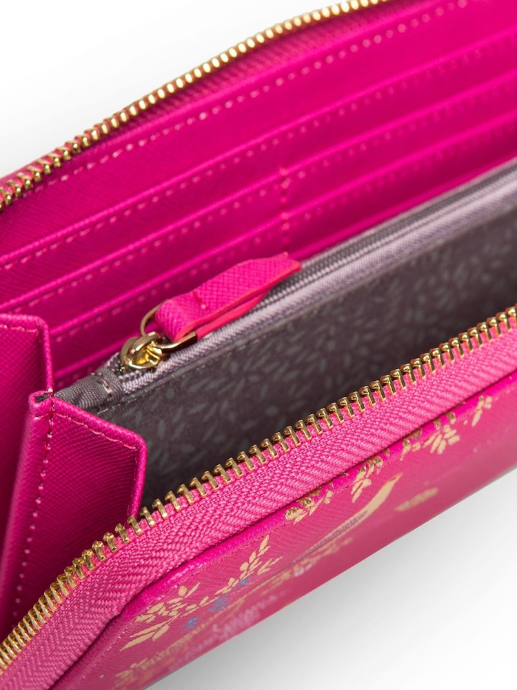 Sara Miller Pink Large Zip Fern Garden Purse - Image 4 of 4