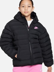 Nike Black/Pink Oversized Padded Jacket - Image 1 of 6