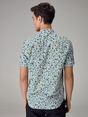 Multicolour Linen Blend Floral Short Sleeve Shirt - Image 2 of 8