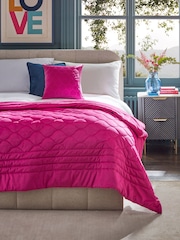 Fuchsia Pink Ogee Quilted Bedspread - Image 1 of 2