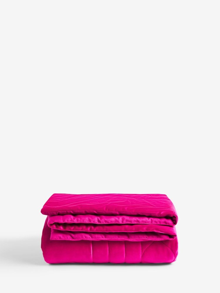 Fuchsia Pink Ogee Quilted Bedspread - Image 2 of 2