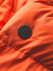 Superdry Orange Maxi Hooded Puffer Coat - Image 2 of 5