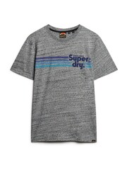Superdry Grey Terrain Striped Logo T-Shirt - Image 4 of 6