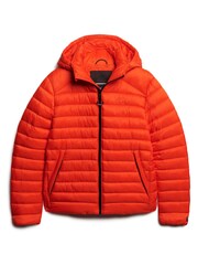 Superdry Orange Hooded Fuji Sport Padded Coat Jacket - Image 5 of 7