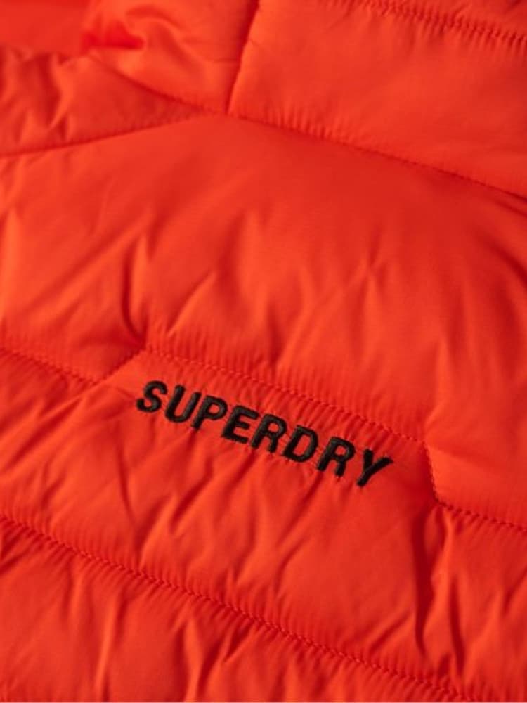 Superdry Orange Hooded Fuji Sport Padded Coat Jacket - Image 7 of 7