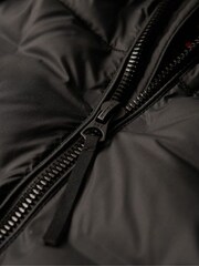 Superdry Black Short Quilted Puffer Hooded Jacket - Image 4 of 5