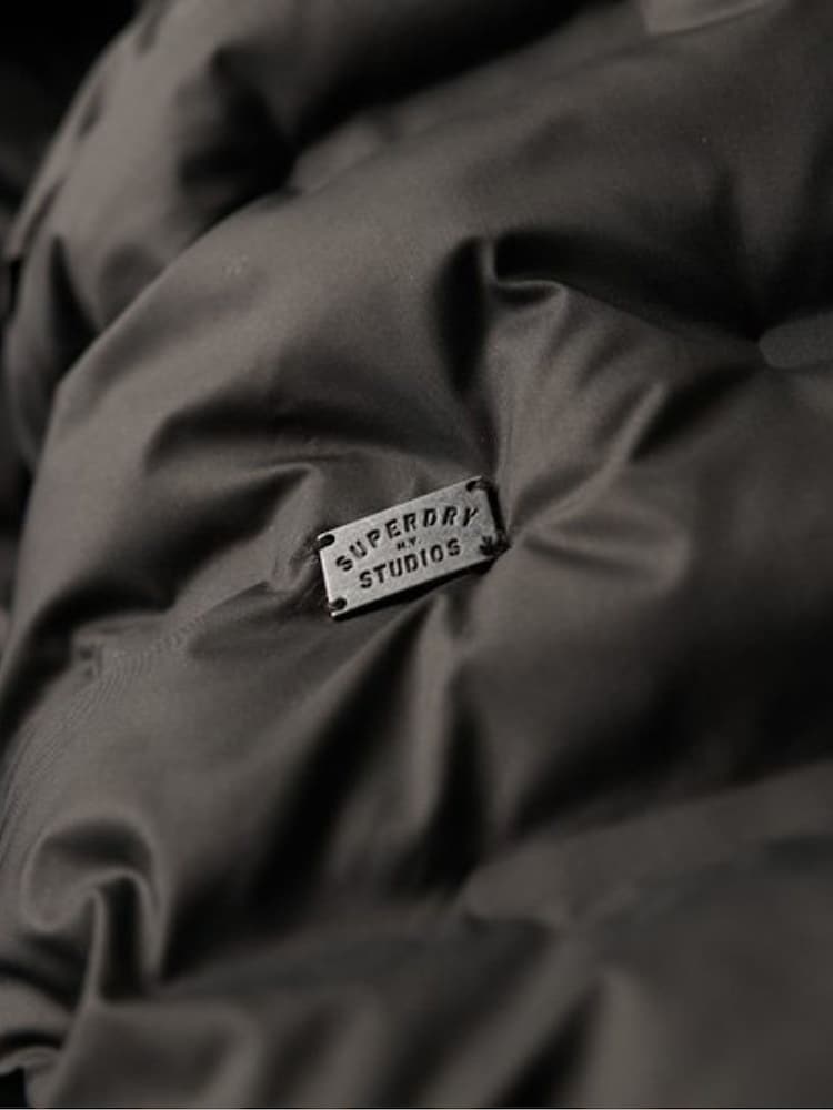 Superdry Black Short Quilted Puffer Hooded Jacket - Image 5 of 5