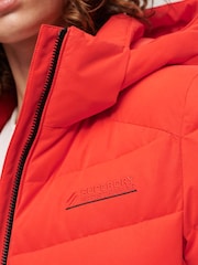 Superdry Red Hooded Microfibre Padded Jacket - Image 4 of 8