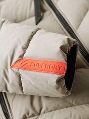 Superdry Grey Hooded Microfibre Padded Jacket - Image 4 of 5