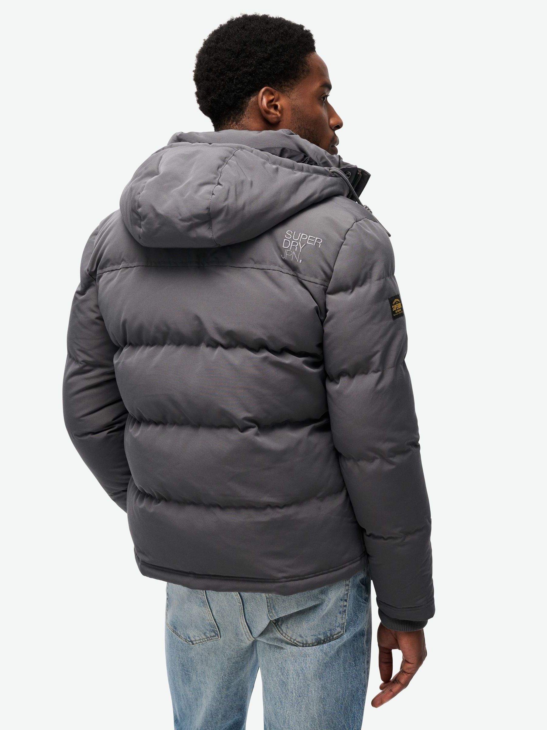 Buy Superdry Grey Everest Hooded Puffer Jacket from the Next UK online shop