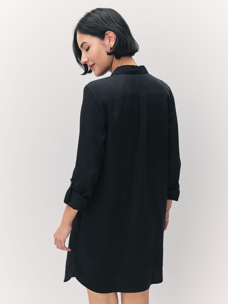 VERO MODA Black Denim Shirt Dress - Image 2 of 8