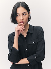 VERO MODA Black Denim Shirt Dress - Image 5 of 8