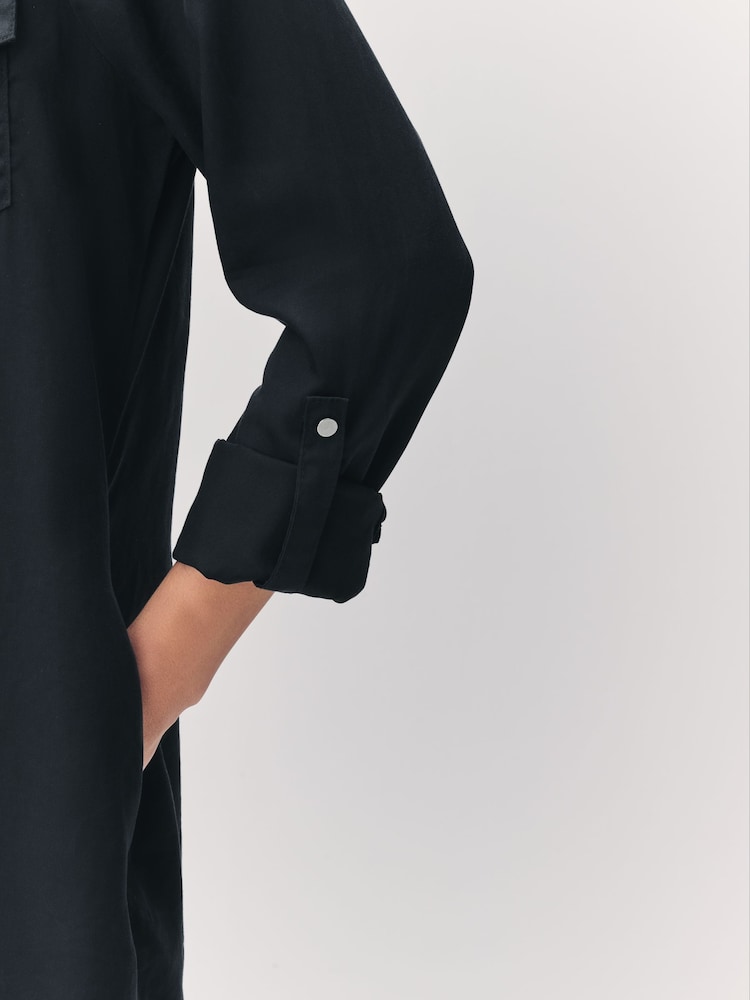 VERO MODA Black Denim Shirt Dress - Image 6 of 8