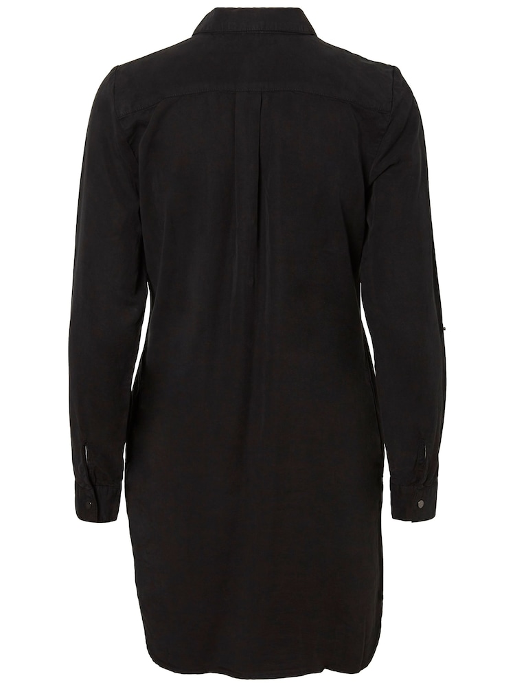 VERO MODA Black Denim Shirt Dress - Image 8 of 8
