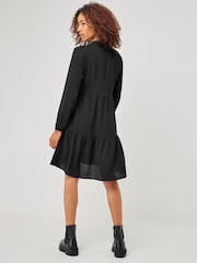 JDY Black Tiered Shirt Smock Dress - Image 2 of 4