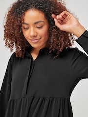 JDY Black Tiered Shirt Smock Dress - Image 4 of 4