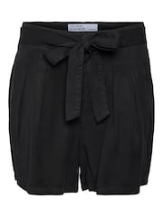 VERO MODA Black 100% Cotton Tencel Tie Front Relaxed Shorts - Image 5 of 6