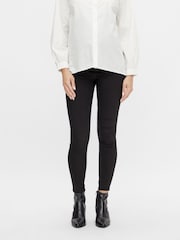 Mamalicious Black Slim Fit High Waist Over the Bump 100% Cotton Maternity Jeans - Image 1 of 8