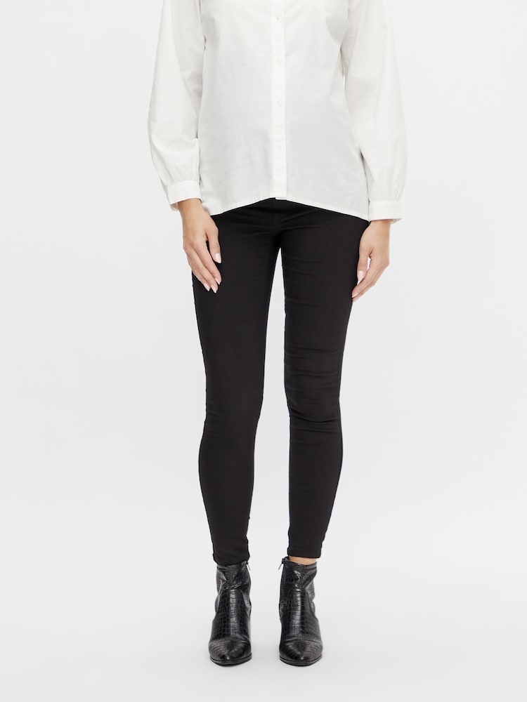 Mamalicious Black Slim Fit High Waist Over the Bump 100% Cotton Maternity Jeans - Image 1 of 8